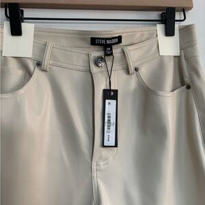 Steve Madden NWT Faux Cream Leather Pants